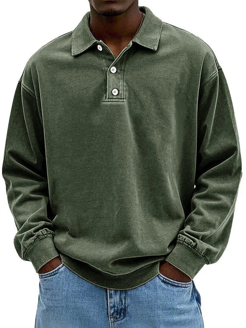 Christopher | Men’s Button Down Long Sleeve Polo Shirt