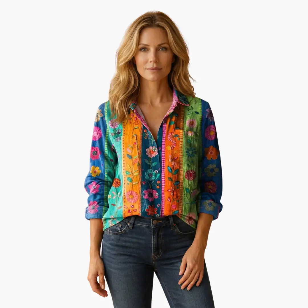 Clarissa | Women’s Floral Long Sleeve Button Shirt
