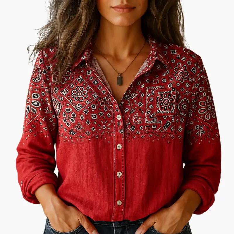 Clarissa | Women’s Floral Long Sleeve Button Shirt