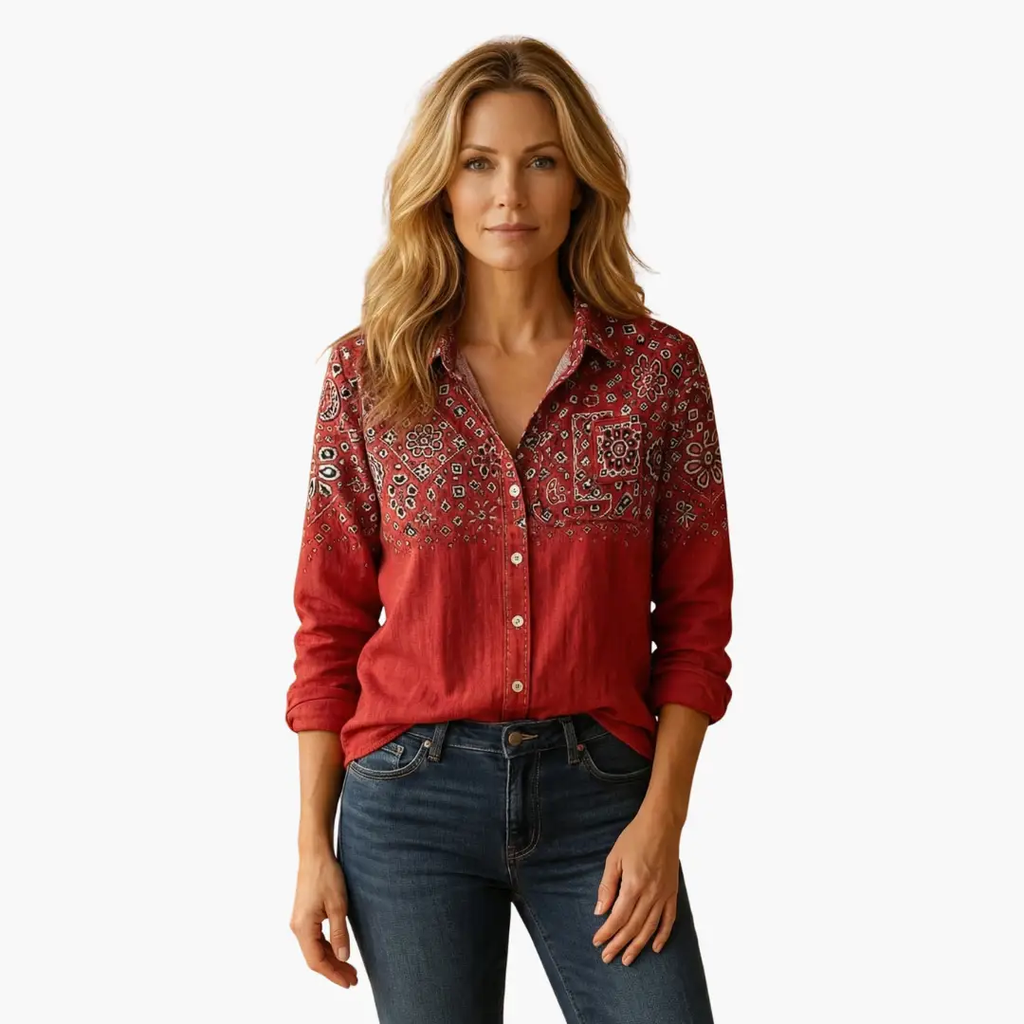 Clarissa | Women’s Floral Long Sleeve Button Shirt