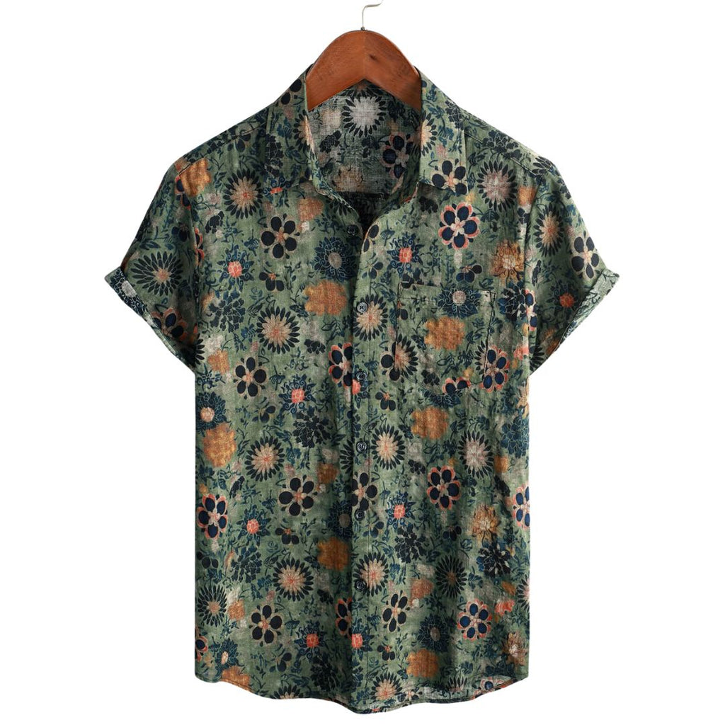 Clayton | Men's Short Sleeve Printed Summer Dress Shirt
