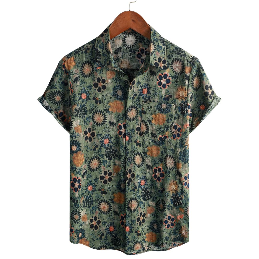 Clayton | Men's Short Sleeve Printed Summer Dress Shirt