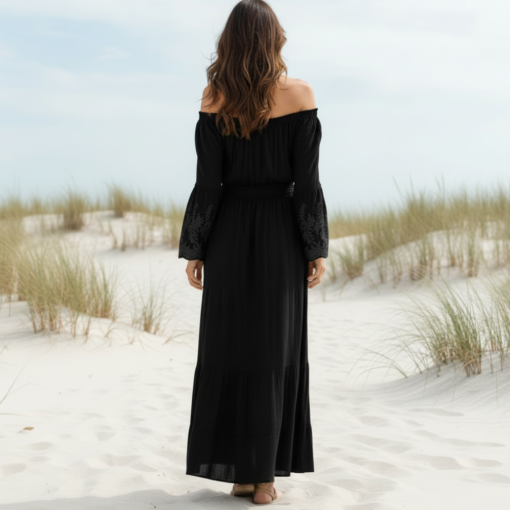 Colleen | Women’s Long Sleeve Off Shoulder Maxi Dress