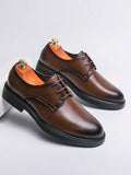 Constance | Men's Block Heel Lace Up Round Toe Derby Dress Shoes