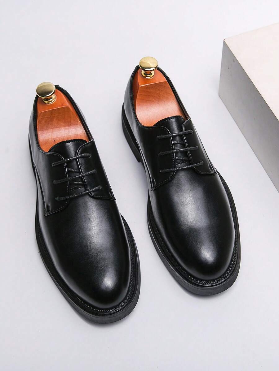 Constance | Men's Block Heel Lace Up Round Toe Derby Dress Shoes