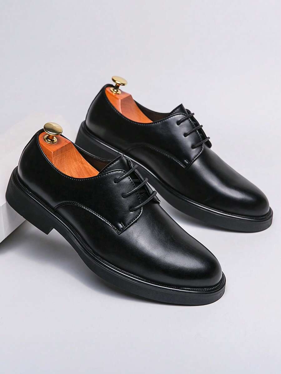 Constance | Men's Block Heel Lace Up Round Toe Derby Dress Shoes