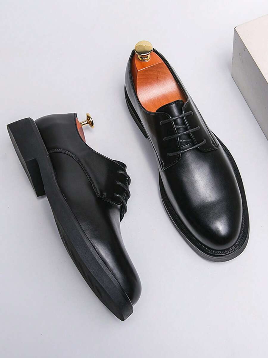 Constance | Men's Block Heel Lace Up Round Toe Derby Dress Shoes