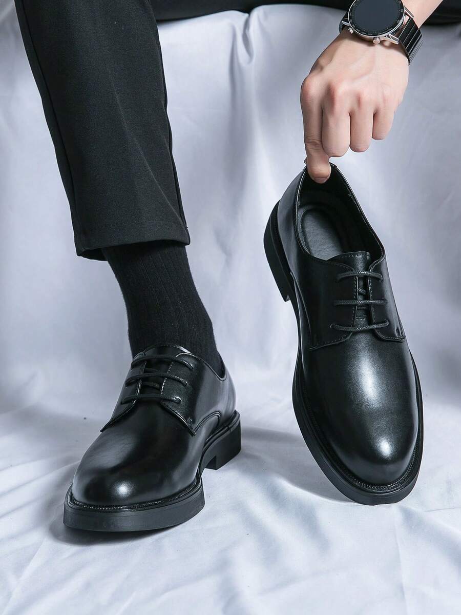 Constance | Men's Block Heel Lace Up Round Toe Derby Dress Shoes