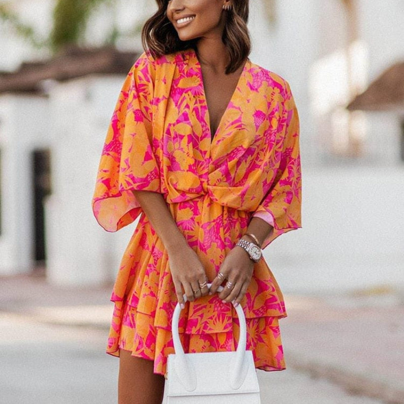 Constance | Women’s Flowy Tiered Ruffle Mini Dress