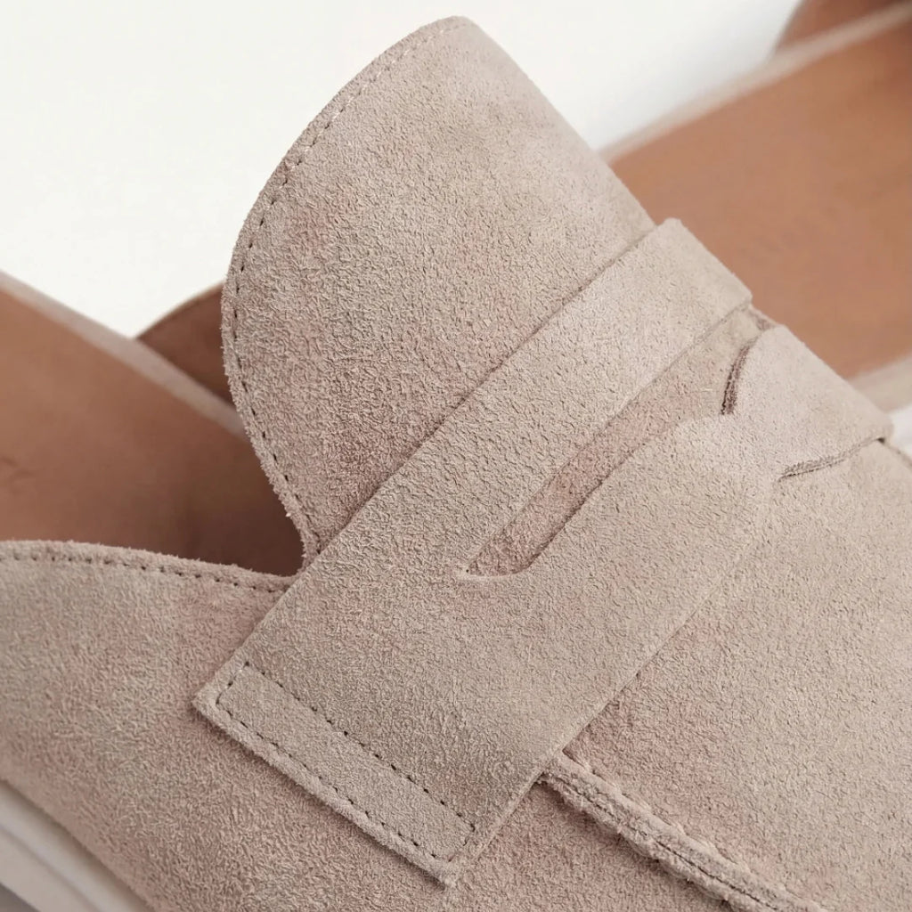 Conway | Men's Open Back Closed Toe Slip On Penny Strap Mules