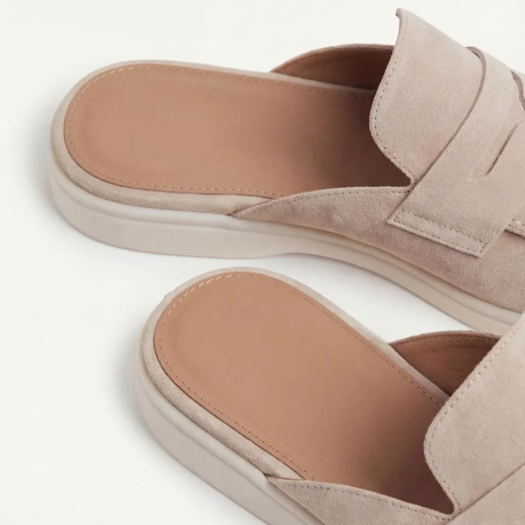 Conway | Men's Open Back Closed Toe Slip On Penny Strap Mules