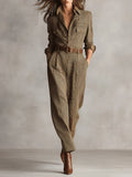 Coral | Women’s Straight Leg Collared Plaid Jumpsuit