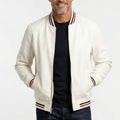 Damien | Men’s Striped Front Zip Long Sleeve Collared Jacket