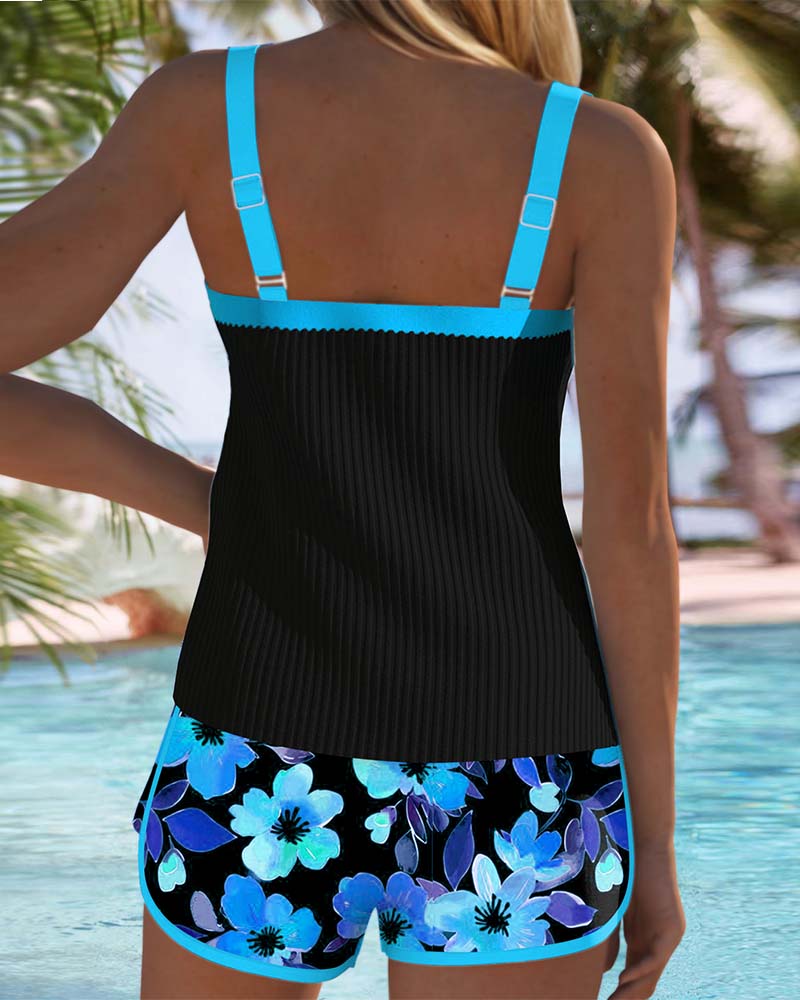 Daniela | Women’s Floral Print Two-Piece Tankini Swimsuit
