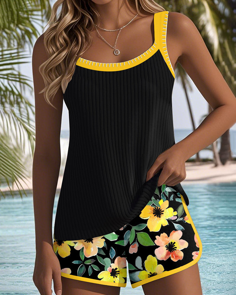 Daniela | Women’s Floral Print Two-Piece Tankini Swimsuit