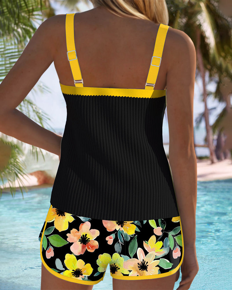 Daniela | Women’s Floral Print Two-Piece Tankini Swimsuit