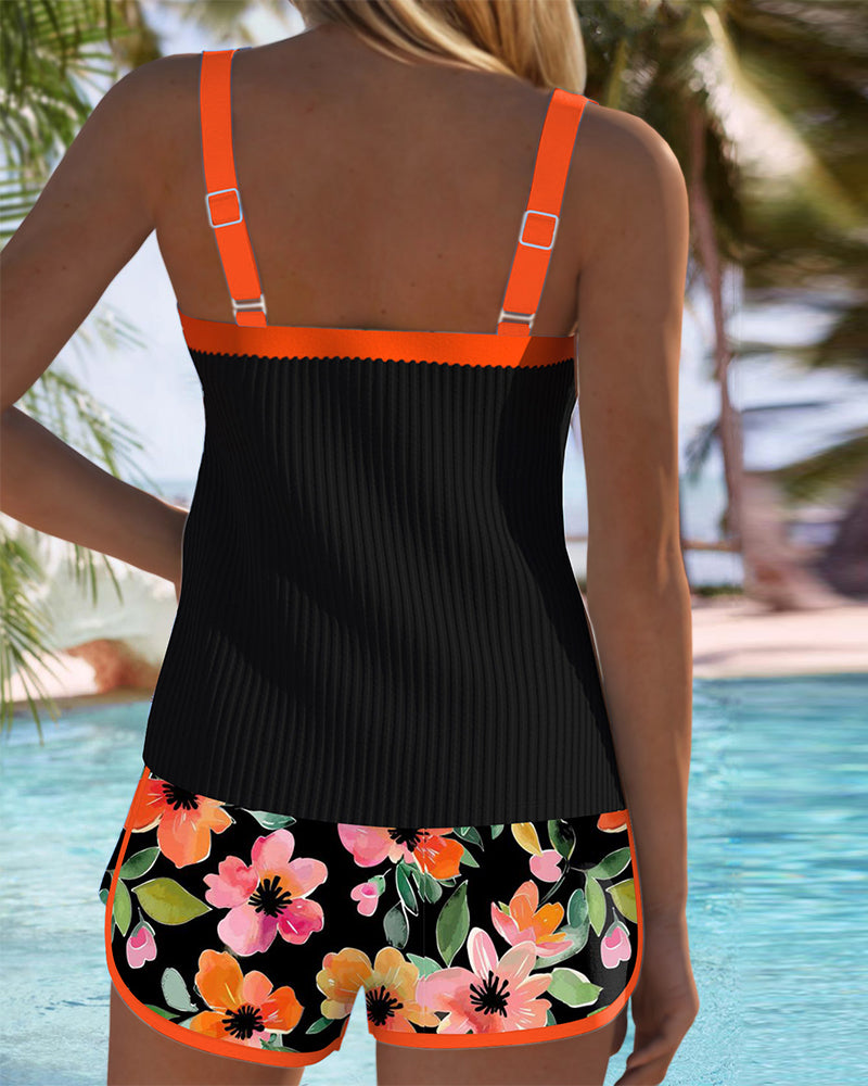 Daniela | Women’s Floral Print Two-Piece Tankini Swimsuit