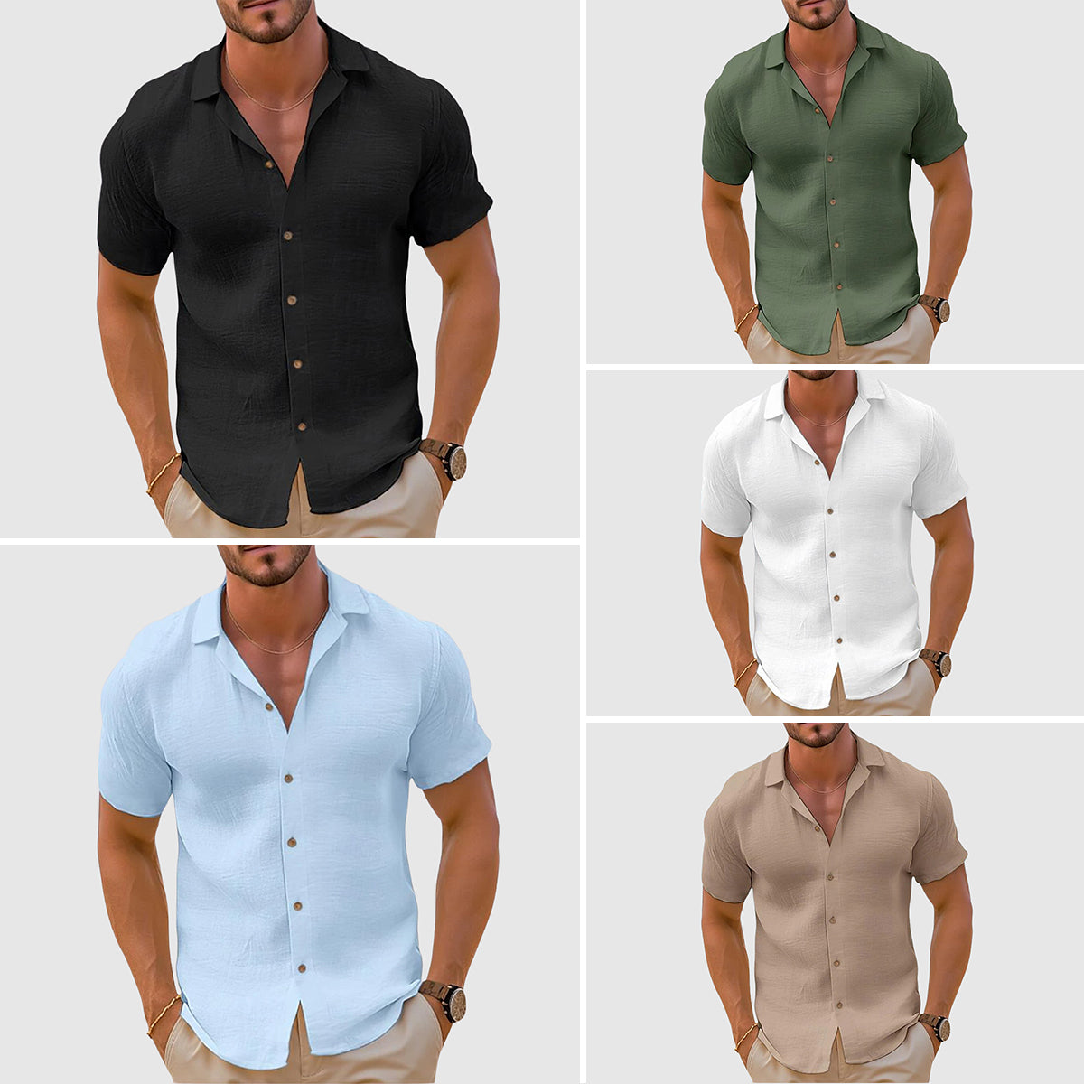 Darius | Men’s Turn Down Collar Short Sleeve Shirt