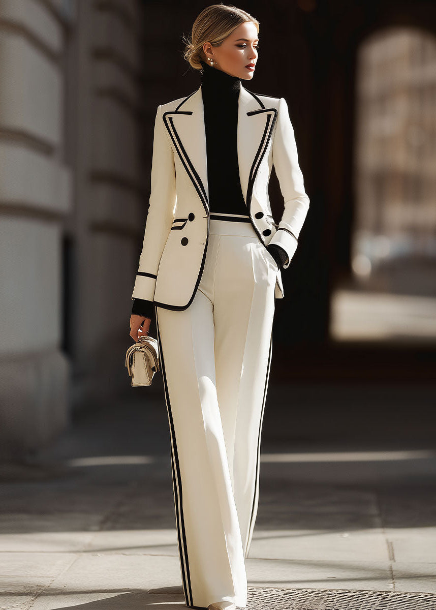 Darla | Women’s Double Breasted Suit with Wide Leg Trousers