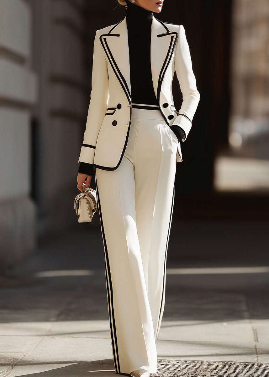 Darla | Women’s Double Breasted Suit with Wide Leg Trousers