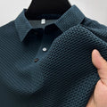 Darrell | Men’s Textured Waffle-Knit Polo Summer Shirt