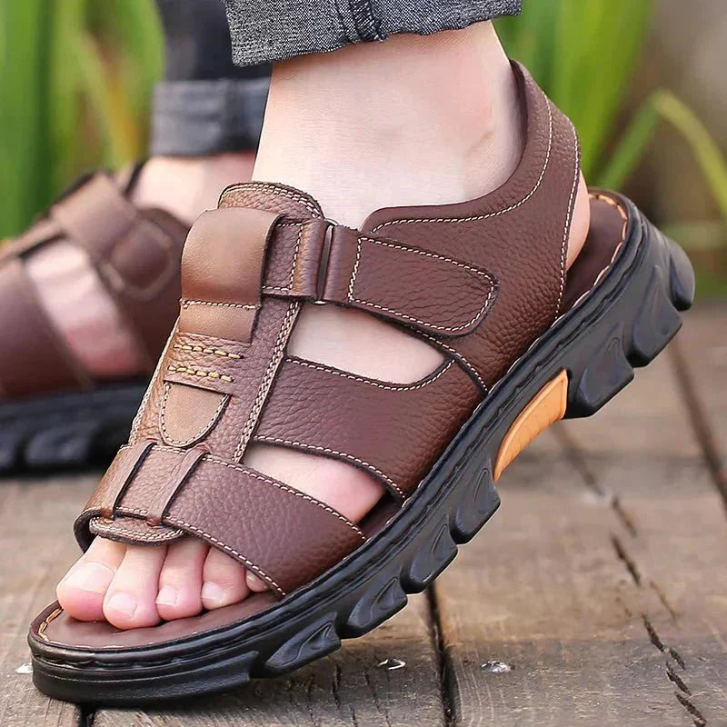 Darrius | Men's Adjustable Strap Slip On Round Toe Sandals