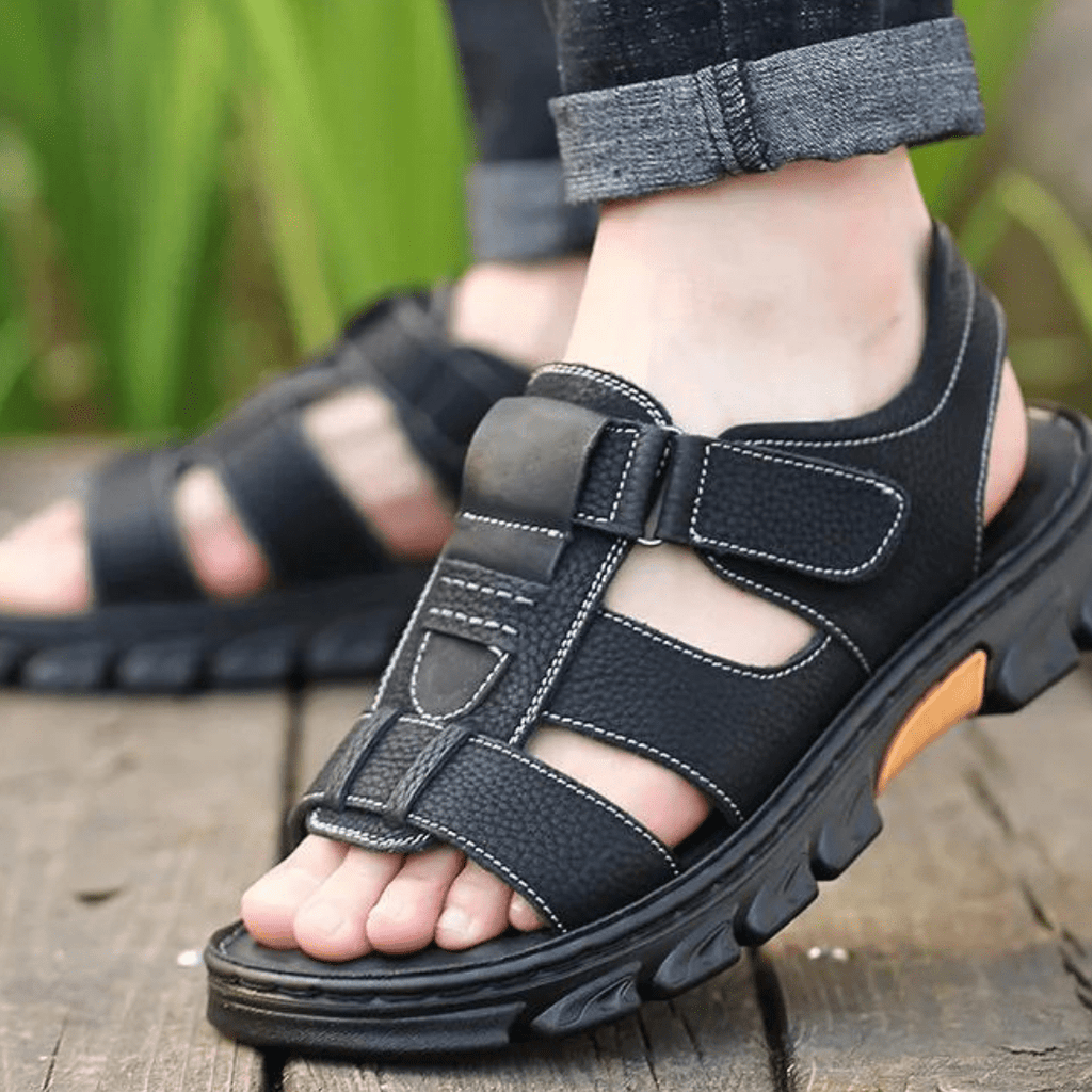 Darrius | Men's Adjustable Strap Slip On Round Toe Sandals