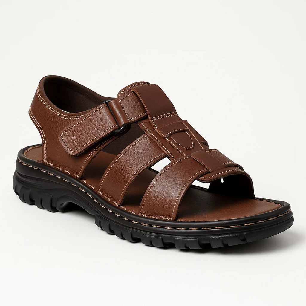Darrius | Men's Adjustable Strap Slip On Round Toe Sandals