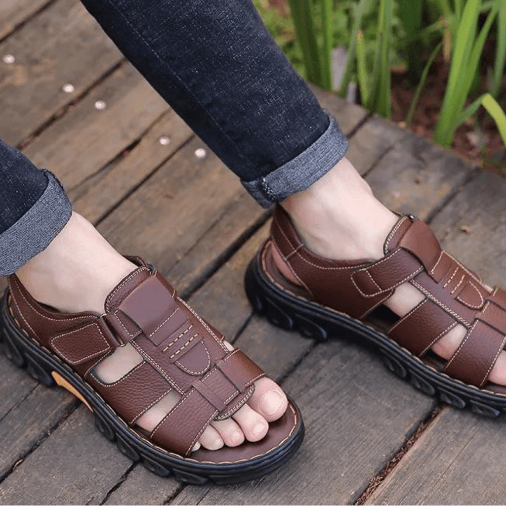 Darrius | Men's Adjustable Strap Slip On Round Toe Sandals