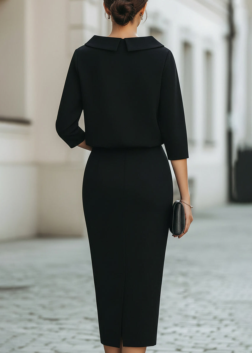 Davina | Women’s Boat Neck Blouse and Slim Midi Skirt Set