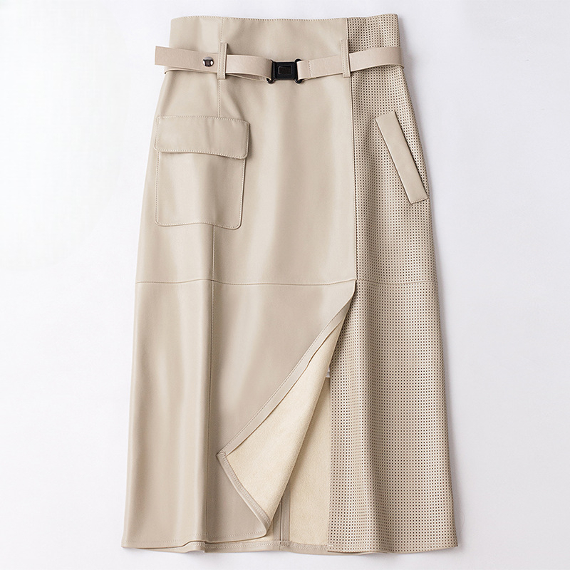 Deborah | Women’s Asymmetrical Front Slit Belted Skirt
