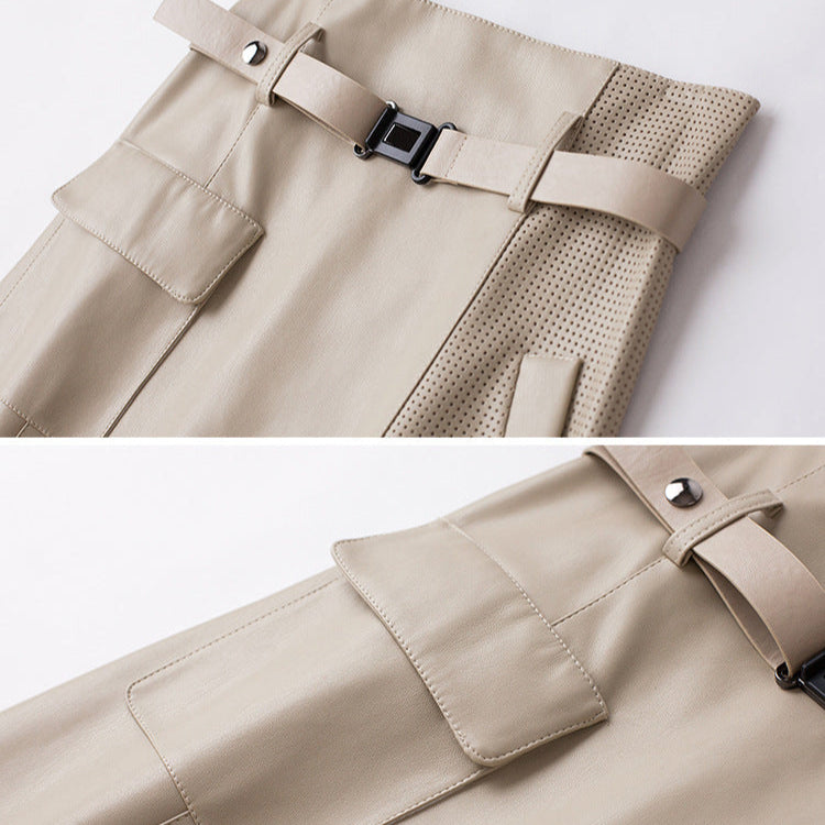 Deborah | Women’s Asymmetrical Front Slit Belted Skirt