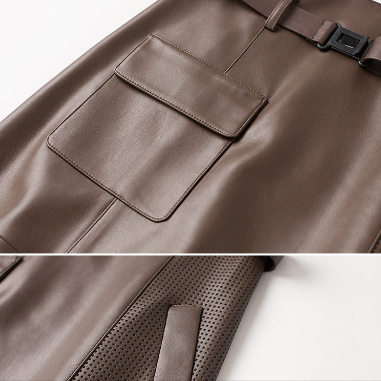 Deborah | Women’s Asymmetrical Front Slit Belted Skirt