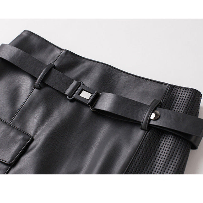 Deborah | Women’s Asymmetrical Front Slit Belted Skirt