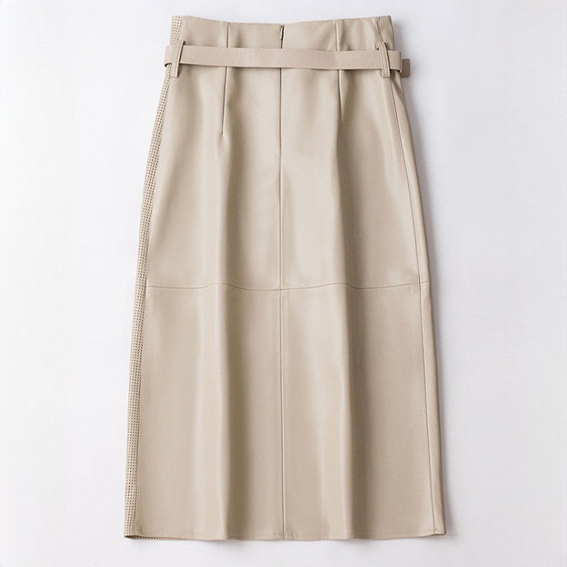 Deborah | Women’s Asymmetrical Front Slit Belted Skirt