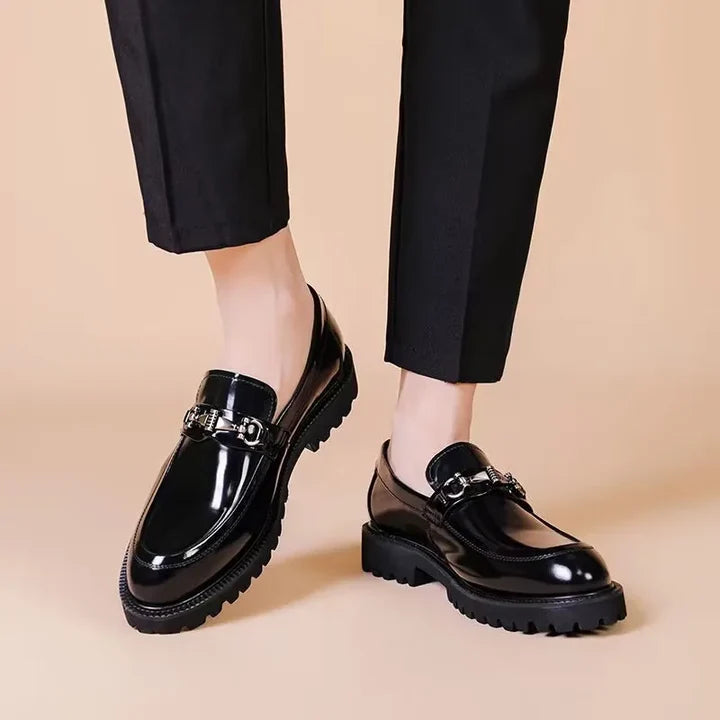 Declan | Men’s Slip On Round Toe Buckle Detail Loafers