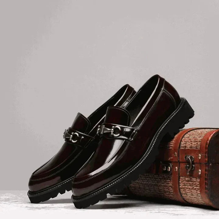 Declan | Men’s Slip On Round Toe Buckle Detail Loafers
