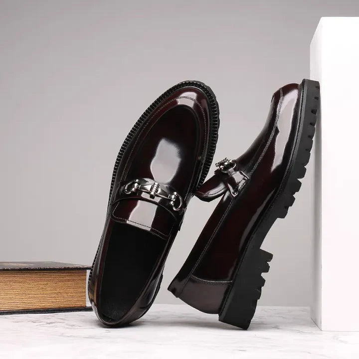 Declan | Men’s Slip On Round Toe Buckle Detail Loafers