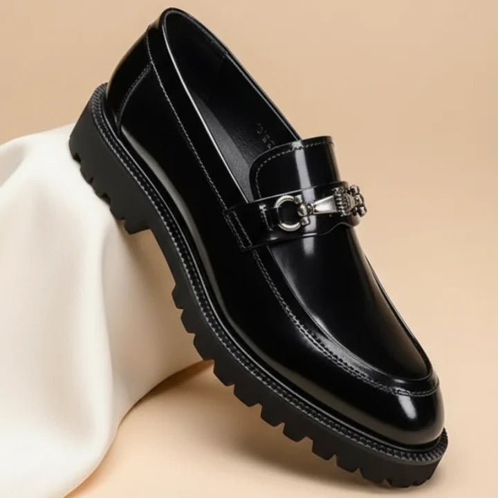 Declan | Men’s Slip On Round Toe Buckle Detail Loafers