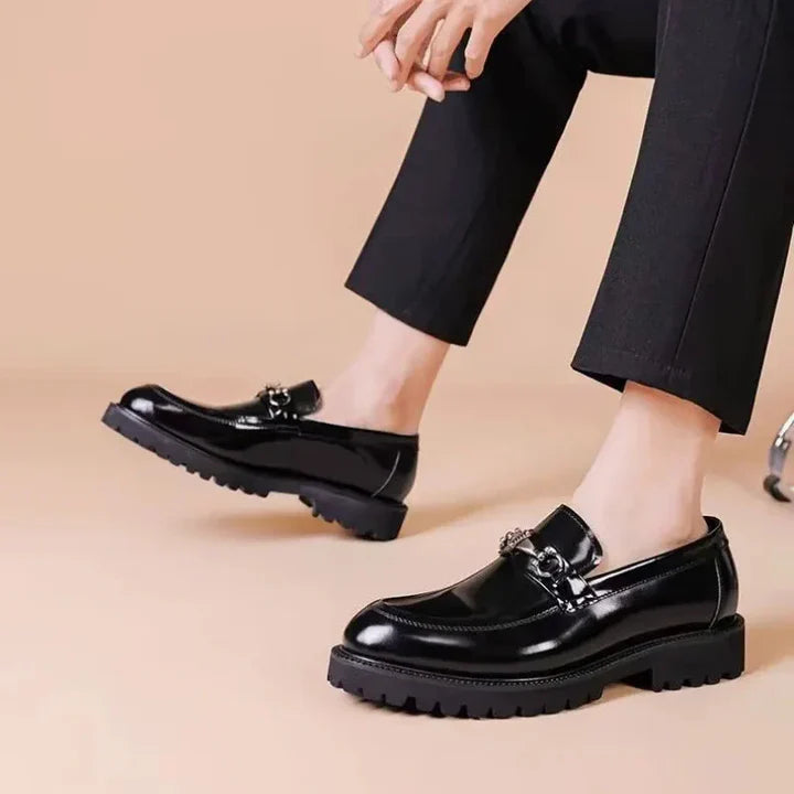 Declan | Men’s Slip On Round Toe Buckle Detail Loafers