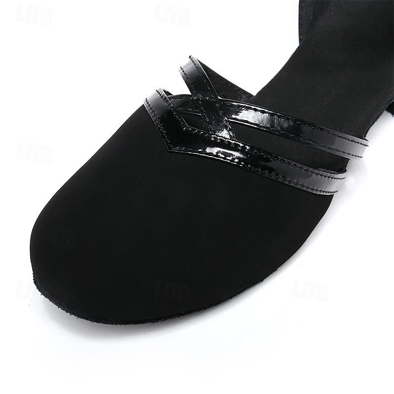Deirdre | Women’s Ankle Strap Criss Cross Black Dance Shoes