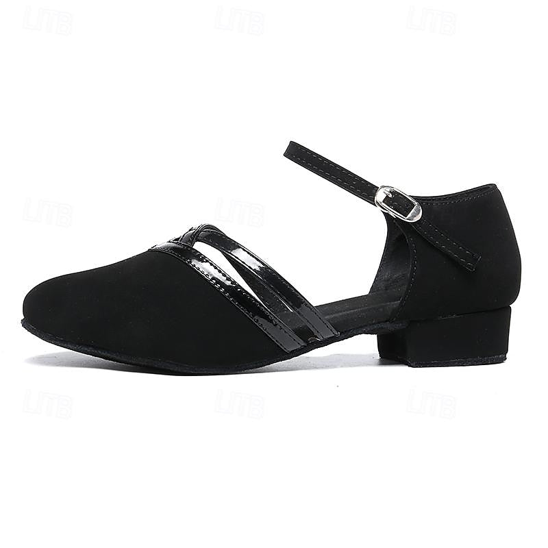 Deirdre | Women’s Ankle Strap Criss Cross Black Dance Shoes