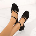 Deirdre | Women’s Ankle Strap Criss Cross Black Dance Shoes