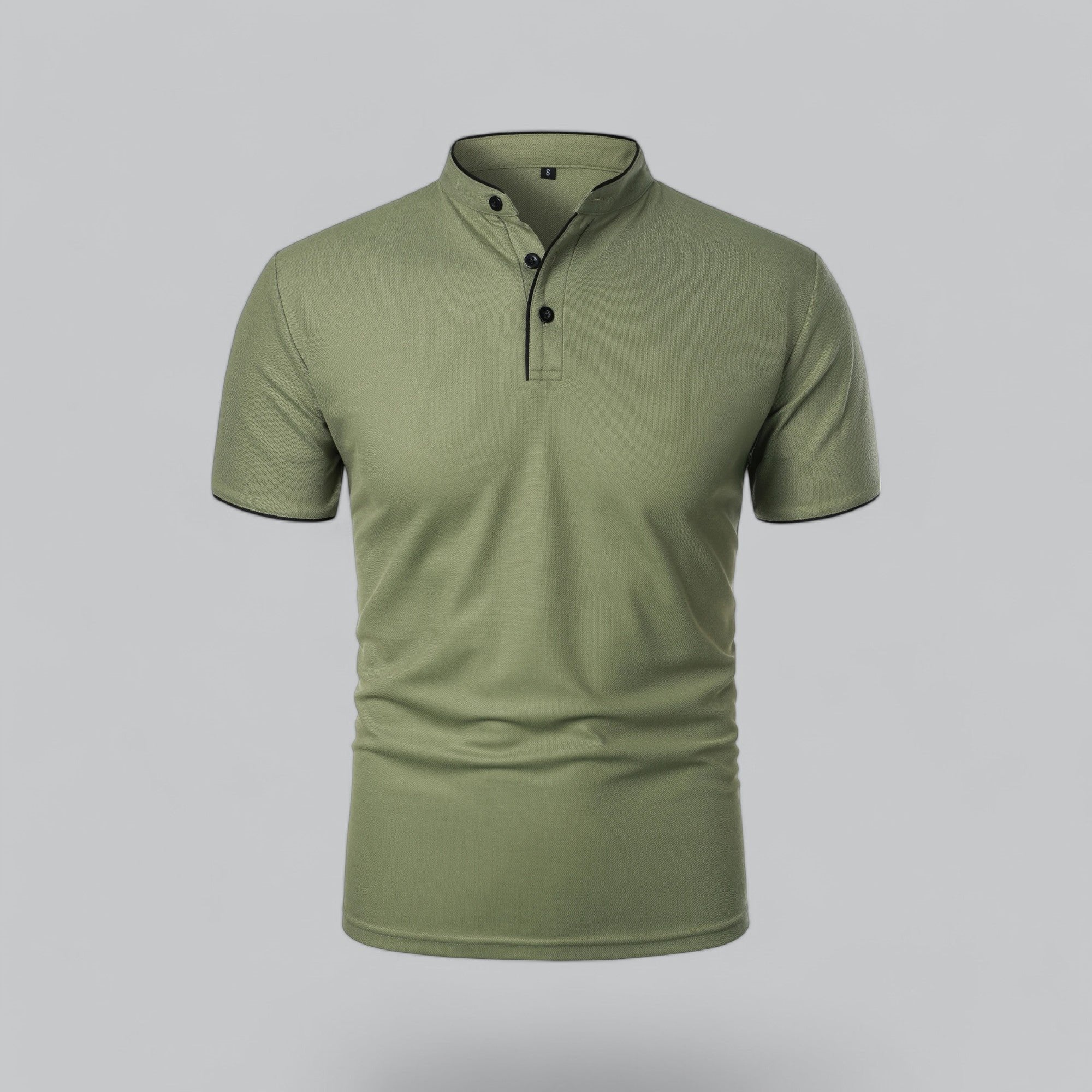 Dermot | Men's Button Placket Slim Fit Short Sleeve Polo Shirt