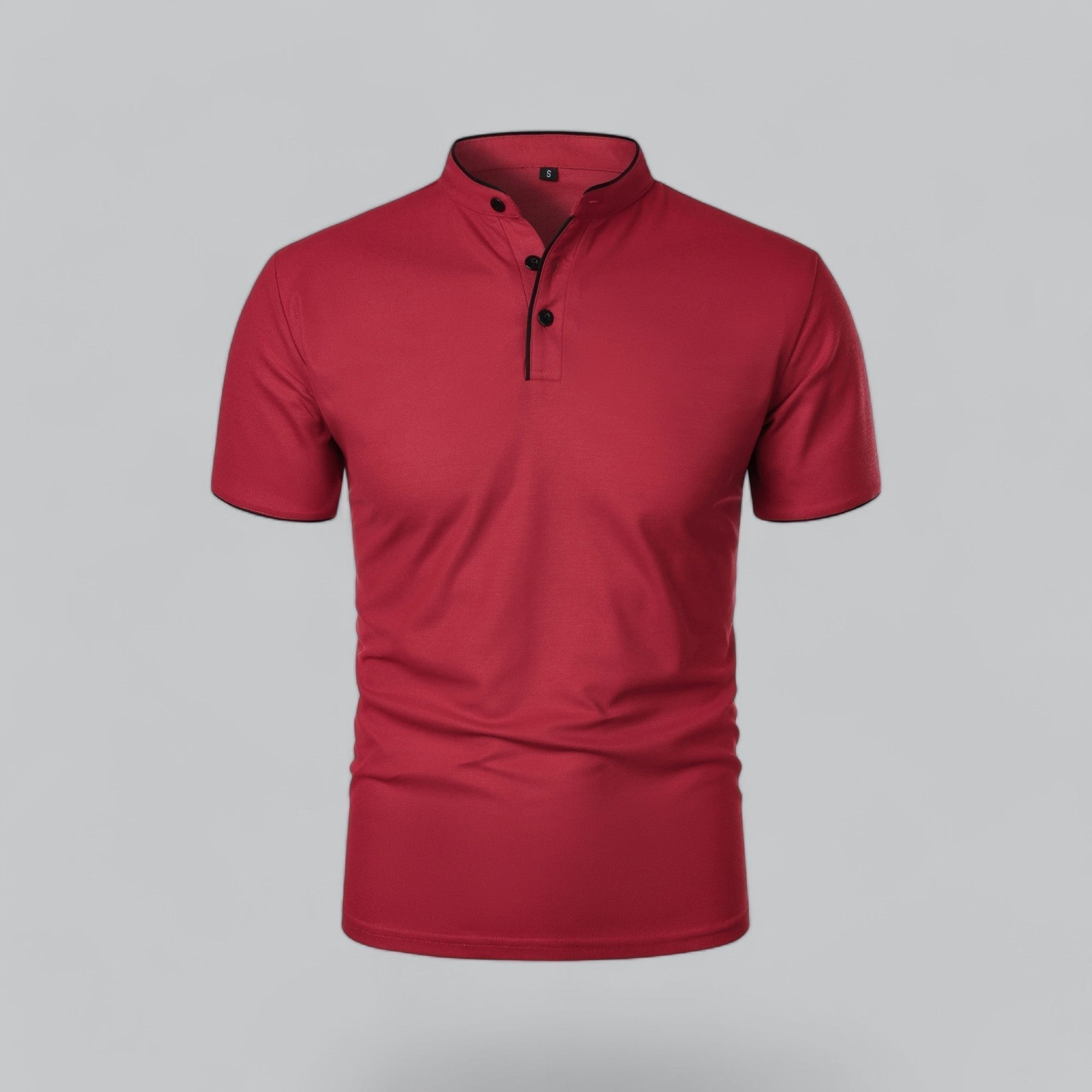 Dermot | Men's Button Placket Slim Fit Short Sleeve Polo Shirt