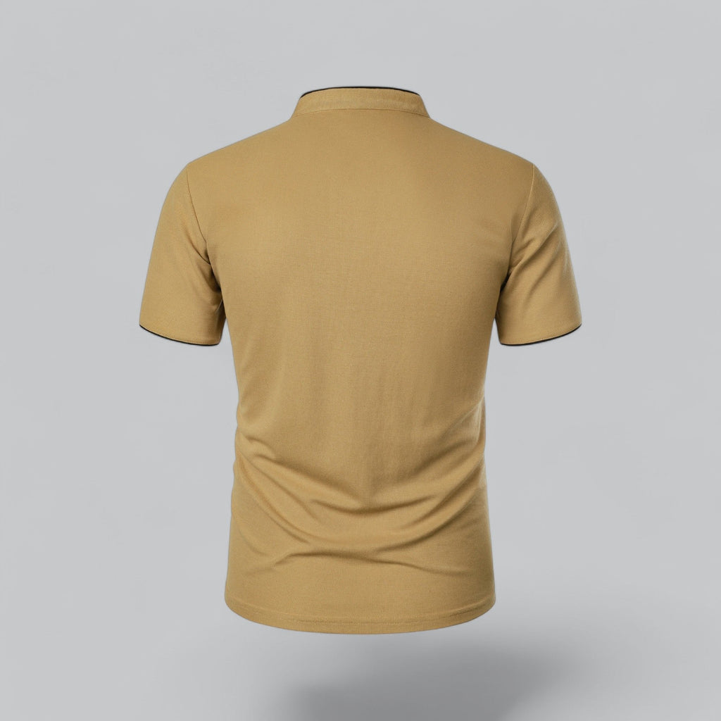 Dermot | Men's Button Placket Slim Fit Short Sleeve Polo Shirt