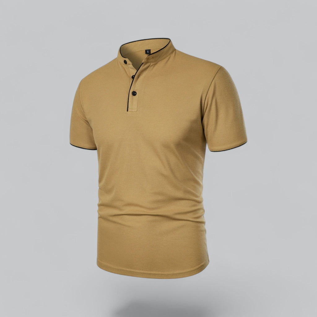Dermot | Men's Button Placket Slim Fit Short Sleeve Polo Shirt