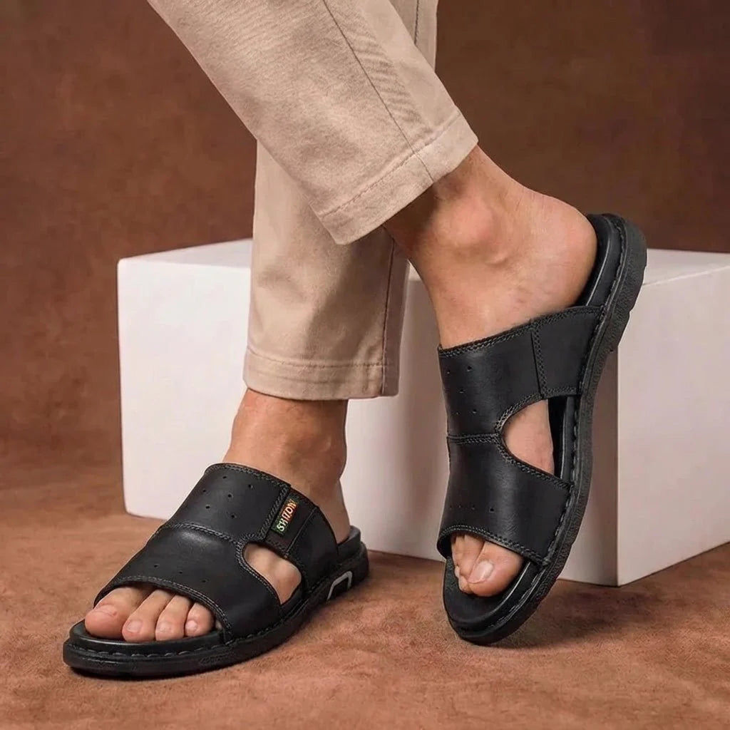 Deshawn | Men's Open Toe Cutout Slip-On Summer Slippers
