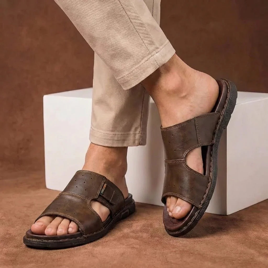 Deshawn | Men's Open Toe Cutout Slip-On Summer Slippers
