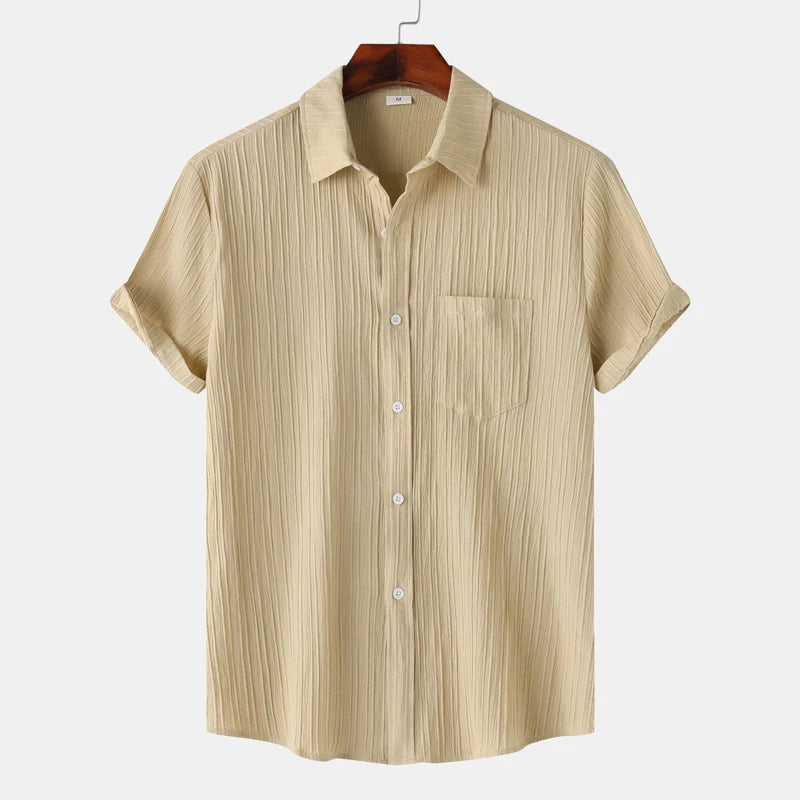 Devin | Men’s Textured Short Sleeve Striped Shirt